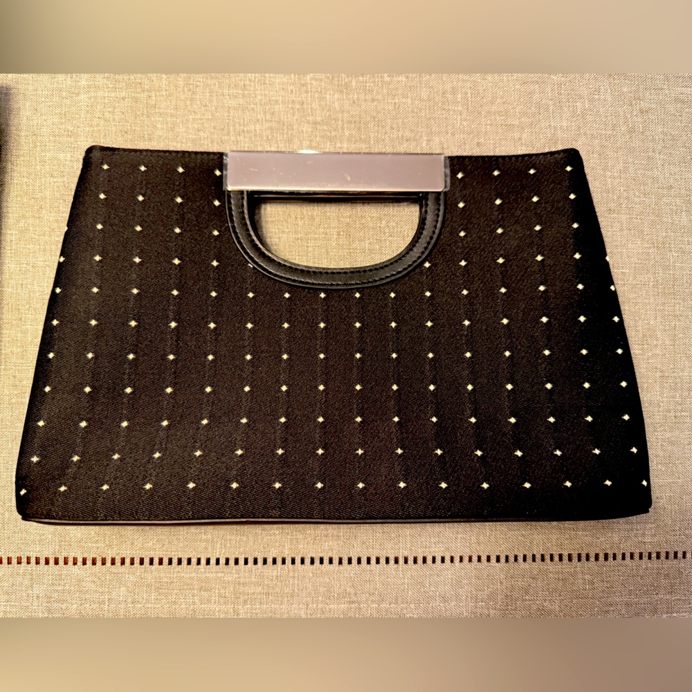 White House Black Market (WHBM) Clutch Purse Polka Dot